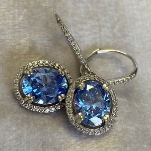 SET Sterling Silver Blue CZ Earrings